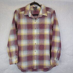 Eddie Bauer Classic Fit Button Up Shirt Women M Plaid Long Sleeve Gorpcore Cabin